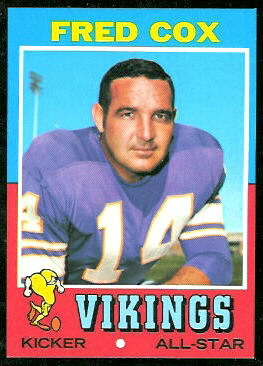 Fred Cox 1971 Topps football card