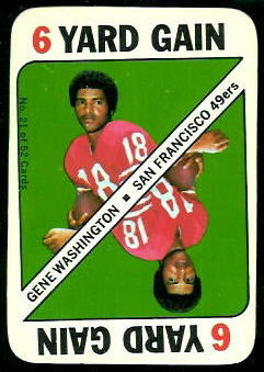 Gene Washington 1971 Topps Game football card