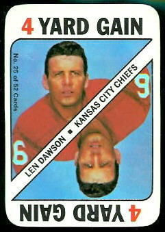 Len Dawson 1971 Topps Game football card