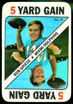 Bob Griese 1971 Topps Game football card