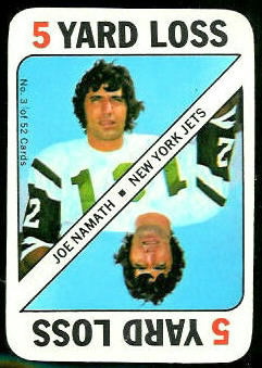 Joe Namath 1971 Topps Game football card