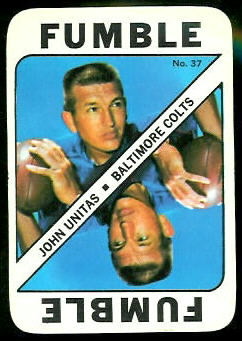 John Unitas 1971 Topps Game football card