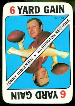 Sonny Jurgensen 1971 Topps Game football card Sonny Jurgensen 1971 Topps Game football card