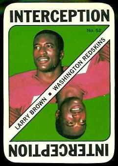 Larry Brown 1971 Topps Game football card Larry Brown 1971 Topps Game football card