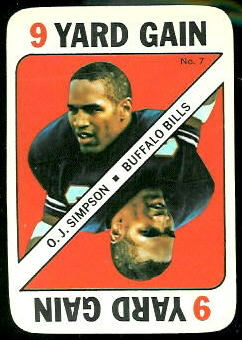 O.J. Simpson 1971 Topps Game football card O.J. Simpson 1971 Topps Game football card