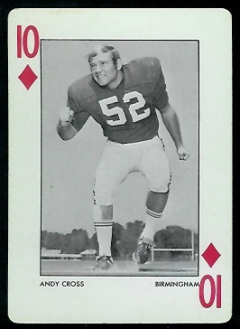 Andy Cross 1972 Alabama Playing Cards football card