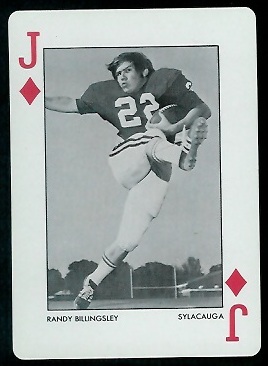 Randy Billingsley 1972 Alabama Playing Cards football card