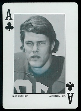 Skip Kubelius 1972 Alabama Playing Cards football card