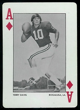 Terry Davis 1972 Alabama Playing Cards football card