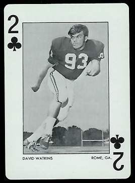 David Watkins 1972 Alabama Playing Cards football card