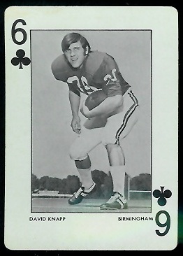 David Knapp 1972 Alabama Playing Cards football card