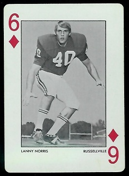 Lanny Norris 1972 Alabama Playing Cards football card