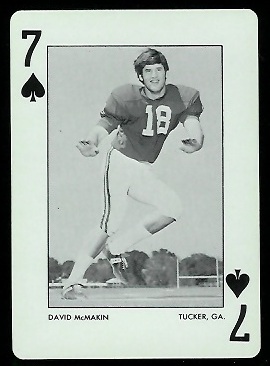 David McMakin 1972 Alabama Playing Cards football card