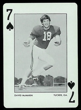 David McMakin 1972 Alabama Playing Cards football card David McMakin 1972 Alabama Playing Cards football card