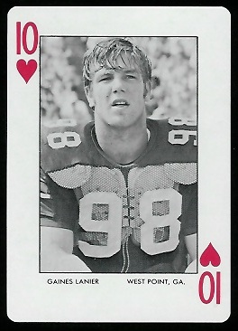 Gaines Lanier 1972 Auburn Playing Cards football card