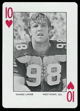 Gaines Lanier 1972 Auburn Playing Cards football card Gaines Lanier 1972 Auburn Playing Cards football card