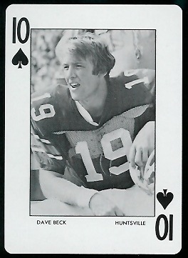 Dave Beck 1972 Auburn Playing Cards football card