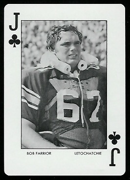 Bob Farrior 1972 Auburn Playing Cards football card