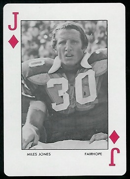 Miles Jones 1972 Auburn Playing Cards football card