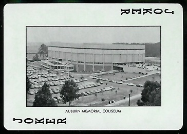 Auburn Memorial Coliseum 1972 Auburn Playing Cards football card