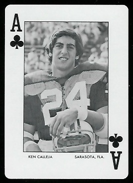 Ken Calleja 1972 Auburn Playing Cards football card
