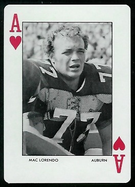 Mac Lorendo 1972 Auburn Playing Cards football card
