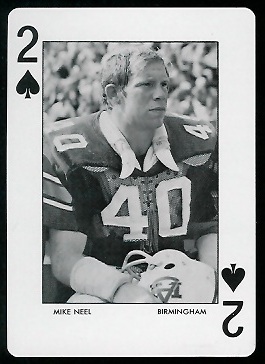 Mike Neel 1972 Auburn Playing Cards football card