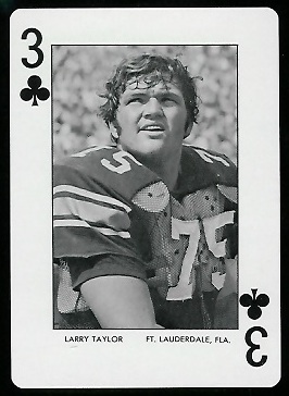 Larry Taylor 1972 Auburn Playing Cards football card