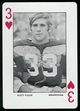 Rusty Fuller 1972 Auburn Playing Cards football card