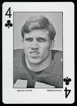 Bruce Evans 1972 Auburn Playing Cards football card