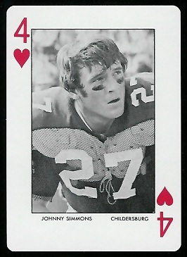 Johnny Simmons 1972 Auburn Playing Cards football card