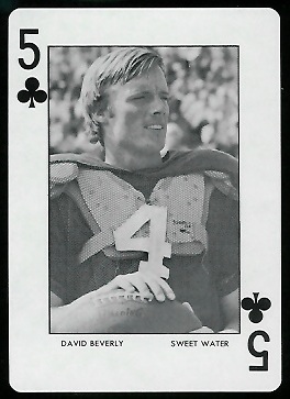 David Beverly 1972 Auburn Playing Cards football card