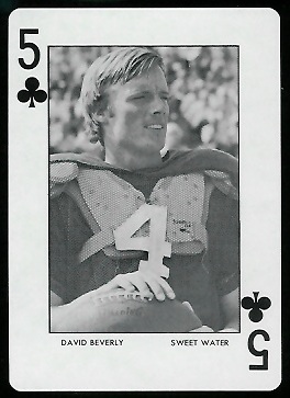 David Beverly 1972 Auburn Playing Cards football card David Beverly 1972 Auburn Playing Cards football card