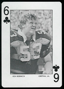 Ken Bernich 1972 Auburn Playing Cards football card