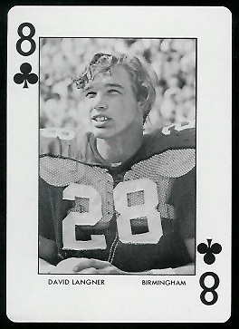 David Langner 1972 Auburn Playing Cards football card