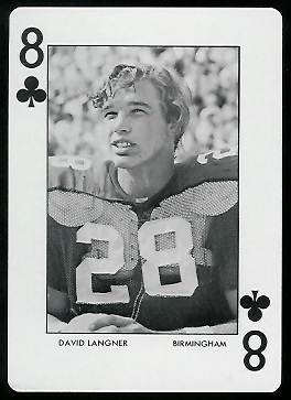 David Langner 1972 Auburn Playing Cards football card David Langner 1972 Auburn Playing Cards football card