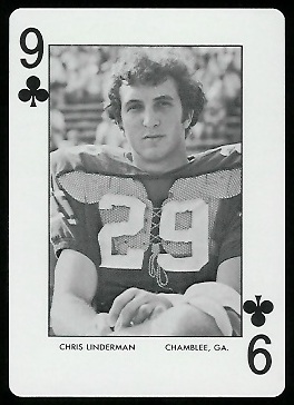 Chris Linderman 1972 Auburn Playing Cards football card