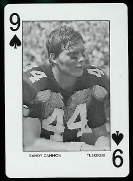 Sandy Cannon 1972 Auburn Playing Cards football card