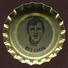 Bill Lueck 1972 Coke Caps Packers football card