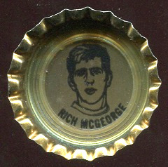 Rich McGeorge 1972 Coke Caps Packers football card