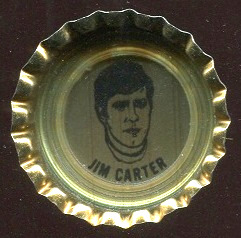Jim Carter 1972 Coke Caps Packers football card