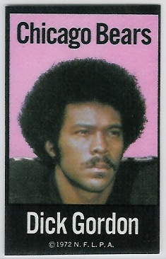 Dick Gordon 1972 NFLPA Iron Ons football card