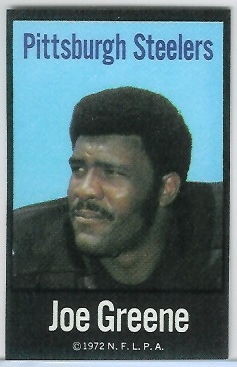 Joe Greene 1972 NFLPA Iron Ons football card