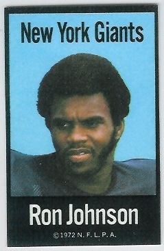 Ron Johnson 1972 NFLPA Iron Ons football card