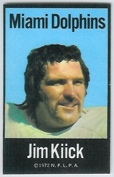 Jim Kiick 1972 NFLPA Iron Ons football card