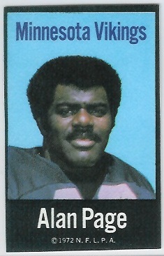 Alan Page 1972 NFLPA Iron Ons football card