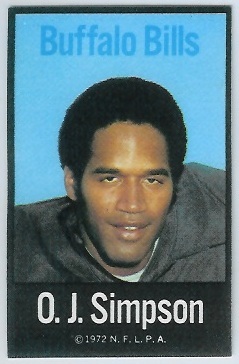 O.J. Simpson 1972 NFLPA Iron Ons football card