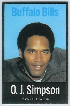 O.J. Simpson 1972 NFLPA Iron Ons football card O.J. Simpson 1972 NFLPA Iron Ons football card