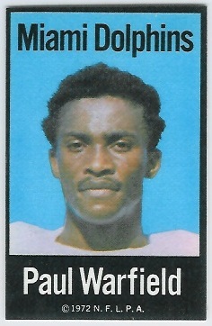 Paul Warfield 1972 NFLPA Iron Ons football card