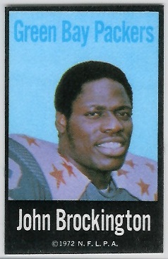 John Brockington 1972 NFLPA Iron Ons football card